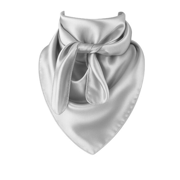 Light Gray Wild Rag Large Scarf 35x35 Inches Satin Western Accessory Cowgirl or - Picture 1 of 5